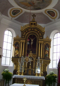 Foto vom Altar in St. Georg in Christertshofen